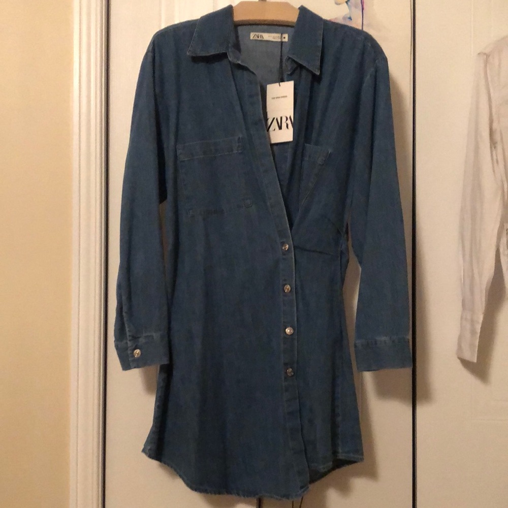 ZARA Erin wrap denim dress